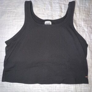PINK Victoria's Secret Black Ribbed Tank Top